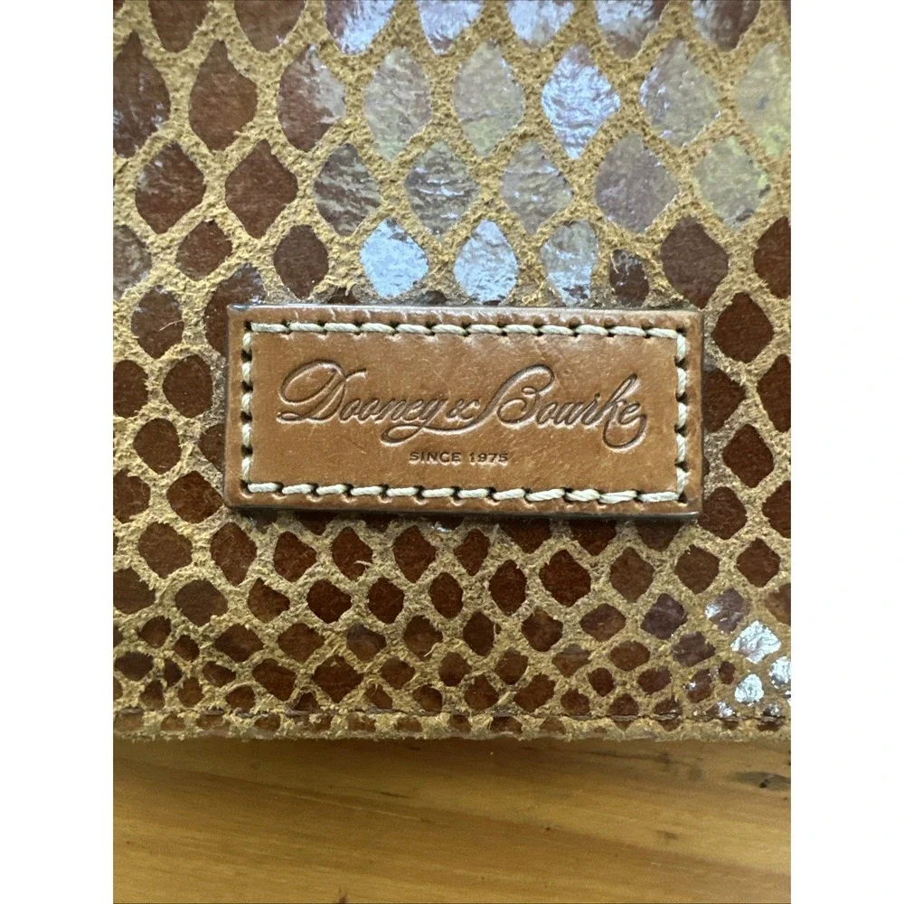 Dooney & Bourke 'Erica'  Python Embossed Leather Wallet /Key Chain Brown